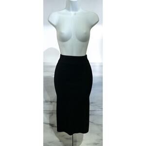 Express Black Sweater Pencil Skirt Sz XS Ribbed Knee Length Thick Stretch